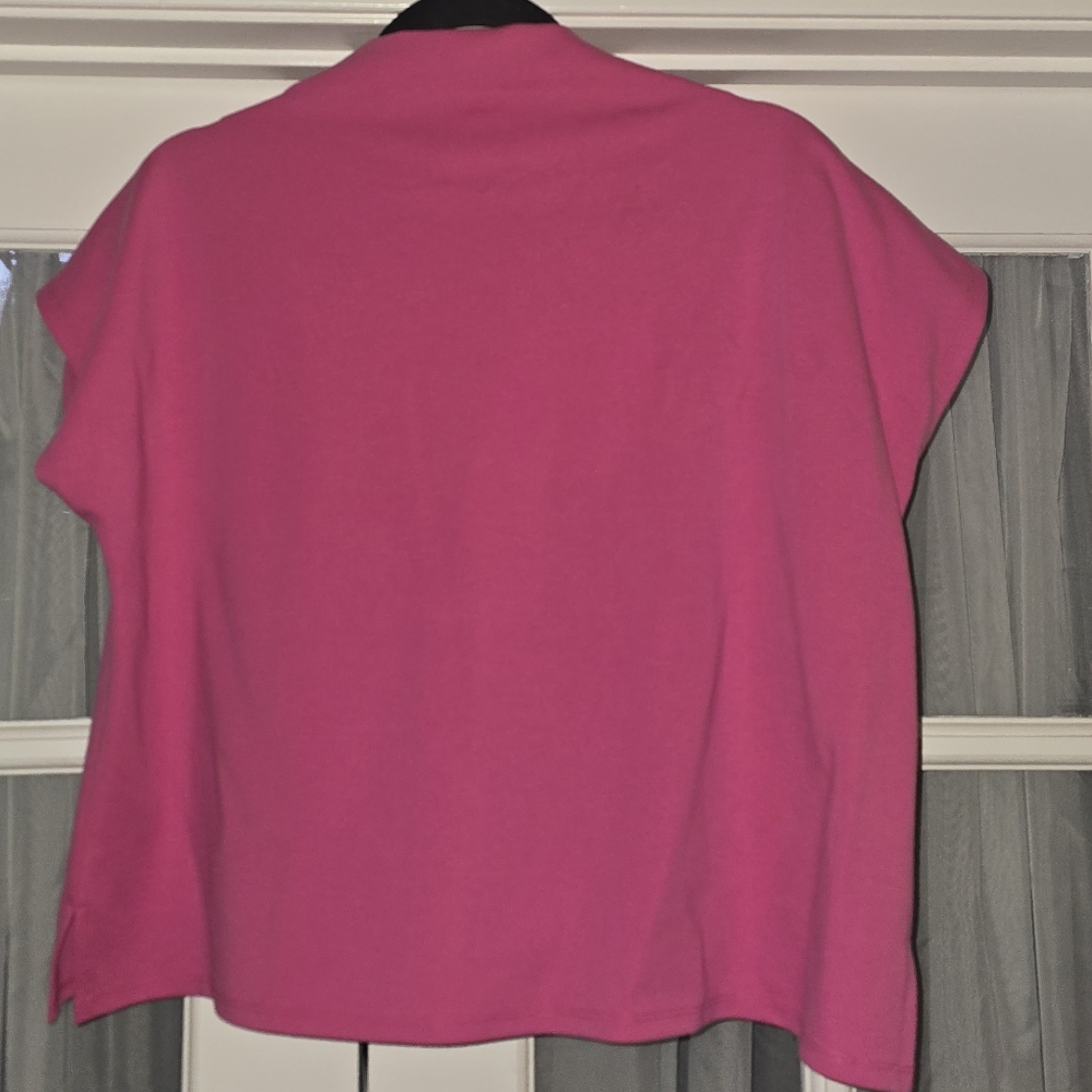Jude Connally Bright Pink Short Sleeve Mock Neck Tee - Picture 2 of 4